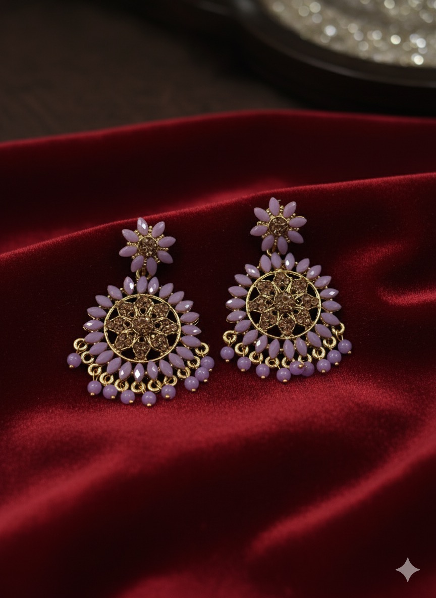 stunning pair of Traditional Indian Chandbali Earrings