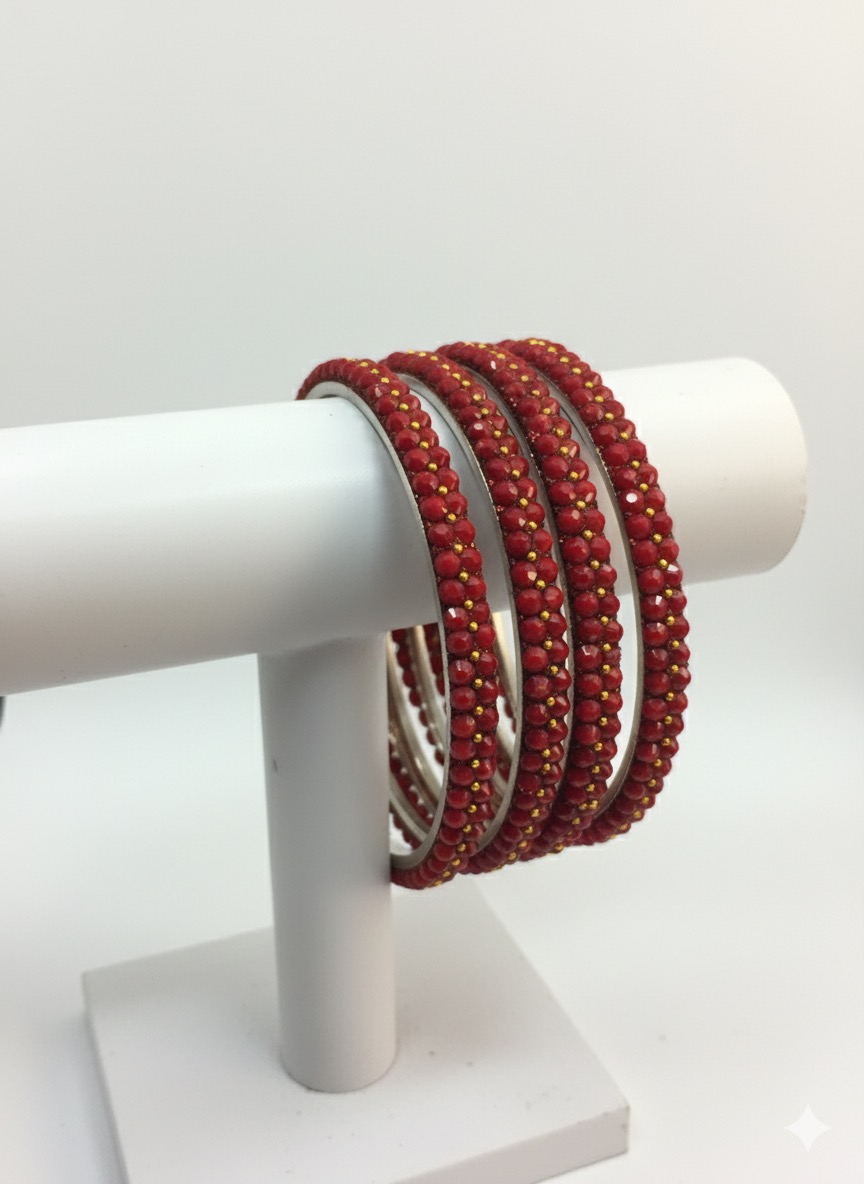 "Royal Amethyst Sparkle" Bangle Set with Gold Accents (Set of 4)