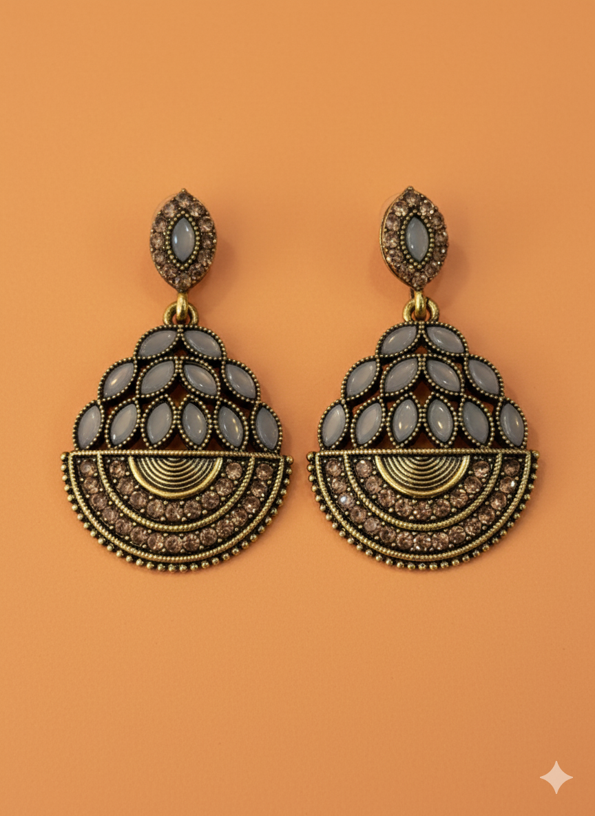 Vintage Empress Chandbali Drop Earrings